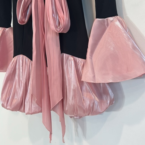 Sugar Thrillz Off the shoulder DESIRED REIGN Mini dress size medium pink black - Picture 2 of 5